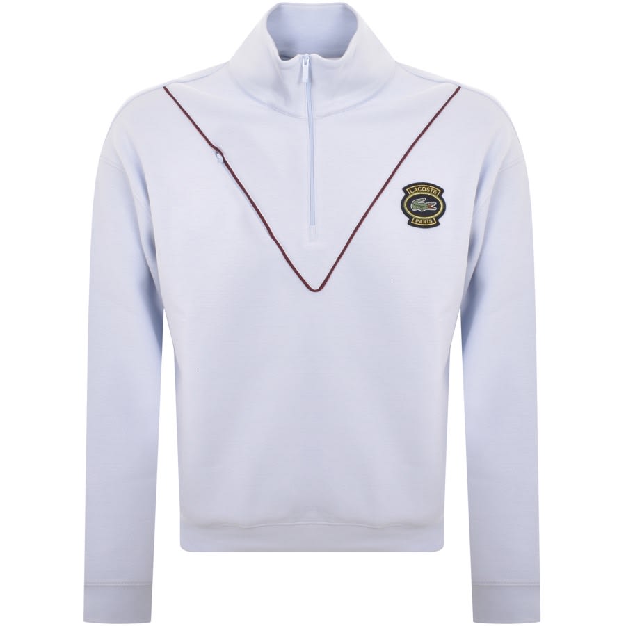 Lacoste Half Zip Logo Sweatshirt Blue | Mainline Menswear us